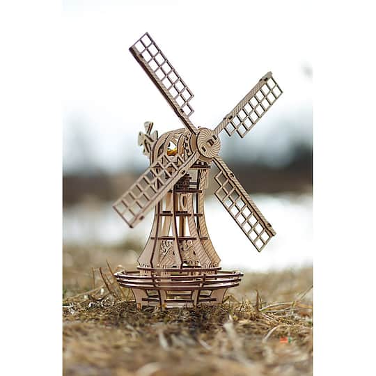 EWA™ Eco-Wood-Art Windmill 3D Wooden STEM Construction Kit